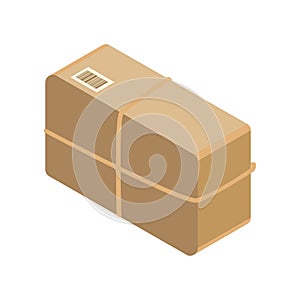 Isometric parcel icon.Packing box vector illustration isolated on white background.