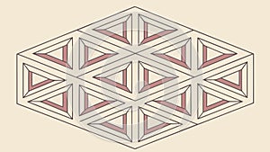 Isometric Pattern of Interlocking Triangles, 3D Geometric Art, vector design Generative AI