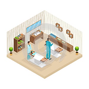 Isometric People In Beauty Salon Concept