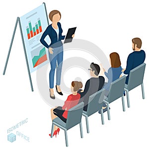 Isometric people briefing photo
