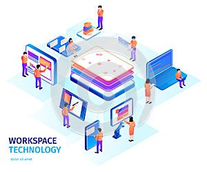 Workspace Technology Isometric Composition