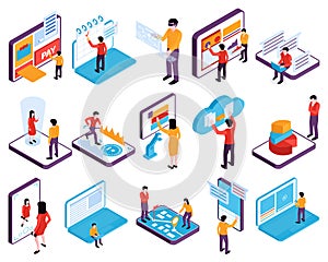 Interfaces Isometric Icon Set