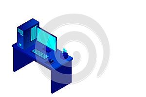 Isometric personal computer. Illustration suitable for advertising and promotion