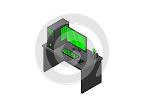 Isometric personal computer. Illustration suitable for advertising and promotion