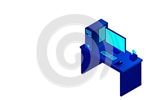 Isometric personal computer. Illustration suitable for advertising and promotion