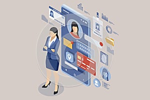 Isometric Personal data protection system of mobile applications. , Mobile security, Privacy settings, Secure access