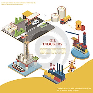 Isometric Petroleum Industry Round Template