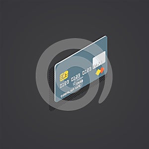 Isometric plastic bank card illustration