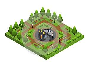 Isometric Political Campaign Composition