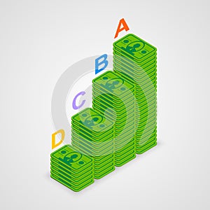 Isometric pyramid money