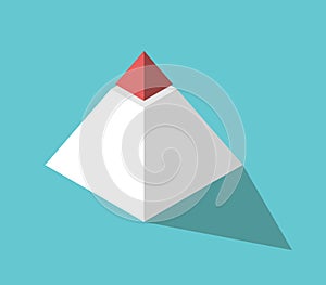 Isometric pyramid, red top