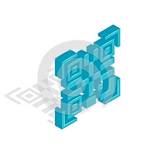 Isometric QR code icon