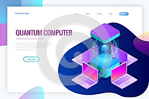 Isometric Quantum computing or Supercomputing. A quantum computer is a device that performs quantum computing. Vector