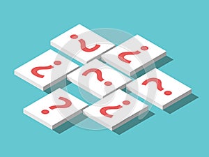 Isometric question mark cards