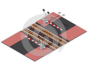 Isometric railway barriers