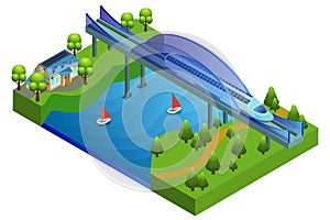 Isometric Railway Bridge Concept