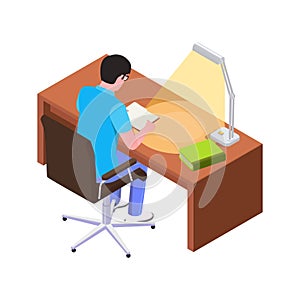 Isometric Reading Illustration