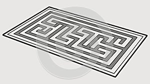 Isometric Rectangular Maze Puzzle Design Element, vector design Generative AI