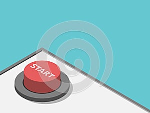 Isometric red start button