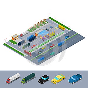 Isometric Road Highway Infrastructure