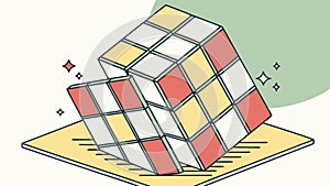 Isometric Rubik's cube puzzle vector icon for problem solving concept, vector design Generative AI