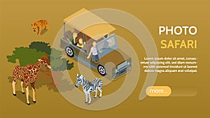 Isometric Safari Horizontal Banner