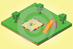 Isometric sandbox and slides