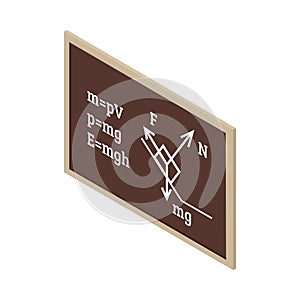 Isometric School Blackboard Composition