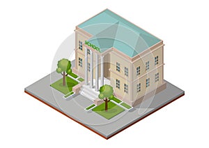 Isometric school building