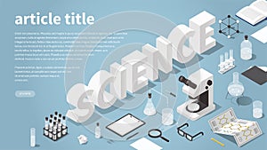 Isometric Science Landing Page Illustration