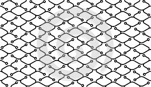 Isometric seamless pattern. Net lines background.