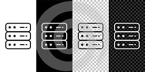 Isometric Server, Data, Web Hosting icon isolated on grey background. Blue square button. Vector