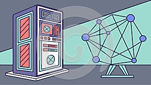 Isometric server rack, data center and network infrastructure vector design Generative AI