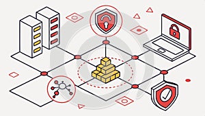 Isometric server rack, data center and network tech vector design Generative AI