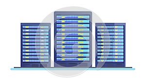 Isometric Server Racks Data Center Icon, vector design Generative AI