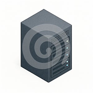 Isometric Server Tower Data Center Hosting Concept