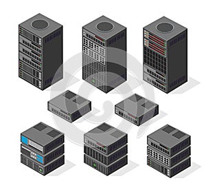 Isometric set 3D computer