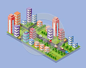 Isometric set module city