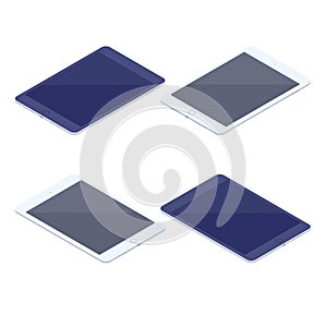Isometric set of tablets isolated illustration.
