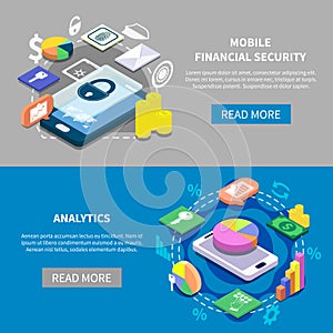 Financial Security Banners Set