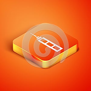 Isometric Skyscraper icon isolated on orange background. Metropolis architecture panoramic landscape. Vector