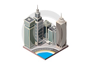 Isometric Skyscrapers offices building