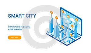 Isometric smart cityscape