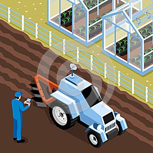 Isometric Smart Farm Composition