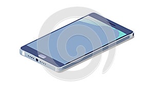 Isometric Smartphone Displaying Basic App Icons, vector design Generative AI