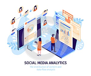 Isometric Social Media Illustration