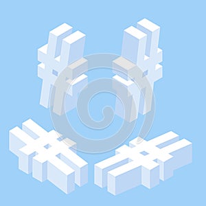 Isometric social network hashtag or hashtag blogging, Concept of hashtag for social media marketing advertising concept