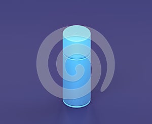 Isometric spraypaint, paint spray can on blue background, single color workshop tool, 3d rendering