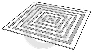 Isometric Square Grid Pattern Abstract Background Vector, vector design Generative AI