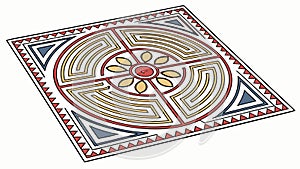 Isometric Square Labyrinth Maze, Complex Problem Solving, vector design Generative AI